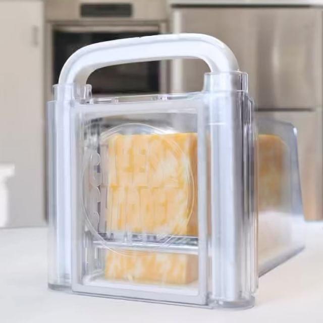  Cheese Chopper 4-in-1, Cheese Storage with Handle, Grater,  Wire and Blade Attachments, Instant Fridge Storage